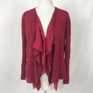 Eileen Fisher Drape Front Linen Cardigan Sweater